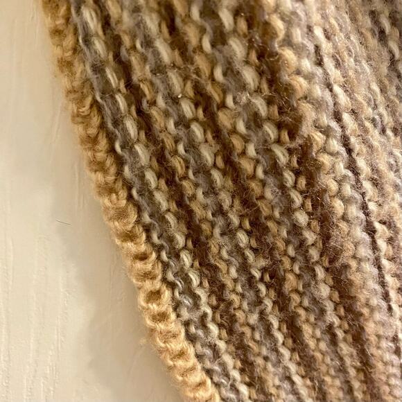 Aris Tan Striped Knit Tassel Scarf Unisex Womens One Size - Picture 6 of 13